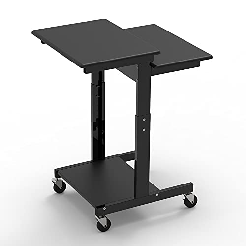Luxor Black / 24"W x 31"D x 39" to 45"H / Industrial Utility Carts