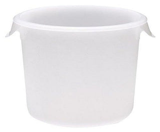 Plastic Round Food Storage Container with Bail Handle by Rubbermaid Commercial Products – 6 Qt., 6.0 quarts, Polyethylene, White, Model FG572300WHT