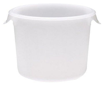Plastic Round Food Storage Container with Bail Handle by Rubbermaid Commercial Products – 6 Qt., 6.0 quarts, Polyethylene, White, Model FG572300WHT