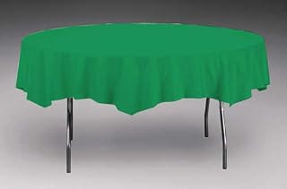 Creative Converting 703261 Emerald Green Plastic Tablecover 82" Octy Solid (12pks Case)
