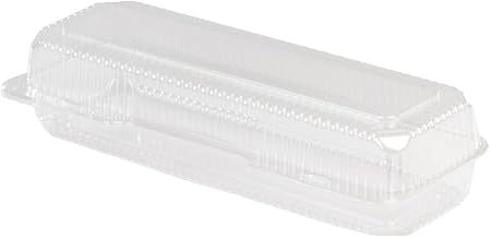 Detroit Forming OPS Plastic Food Container Clear, 13.5" Inside Length x 4" Inside Width x 3.125" Inside Depth | 250/Case