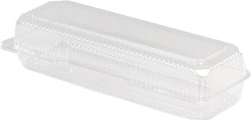 Detroit Forming OPS Plastic Food Container Clear, 13.5" Inside Length x 4" Inside Width x 3.125" Inside Depth | 250/Case