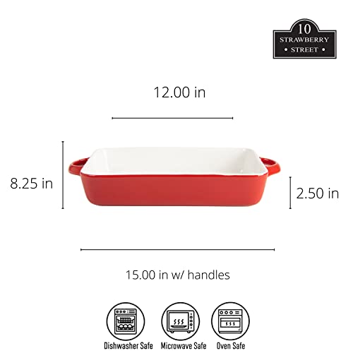 10 Strawberry Street Red / 12" & 9.5" / Rectangle Bake & Serve Sets