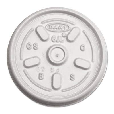 DCC6JL - Dart 6JL Plastic Translucent Vented Lids for 6 Ounce Hot/Cold Foam Cups