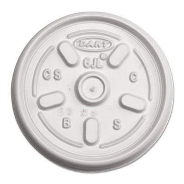 DCC6JL - Dart 6JL Plastic Translucent Vented Lids for 6 Ounce Hot/Cold Foam Cups