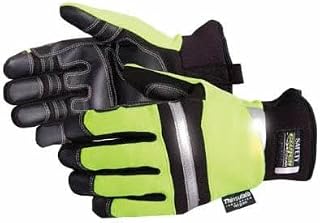 Superior Glove Superior MXHVTWT Clutch Gear PVC High-Viz Mechanics Glove with Thinsulate Lined, Work, 2X-Large, Lime-Green/Red (Pack of 1 Pair)