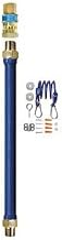 Dormont 1650BPQR60 1/2" Blue Hose Moveable Gas Connector Hose 60" Long with Blue Antimicrobial PVC, 1 SnapFast QD & Coiled Restraining Cable