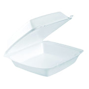 Dart 85HT1R 8.38 in. x 7.78 in. x 3.25 in. 1-Compartment Foam Hinged Lid Containers - White (200/Carton)