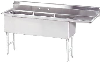 Economy 68.5" x 25.75" Triple Fabricated Bowl Scullery Sink