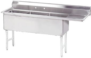 Economy 68.5" x 25.75" Triple Fabricated Bowl Scullery Sink
