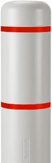 BollardGard 7" x 60" Bollard Cover Light Gray - Innoplast (Light Gray red Tape)
