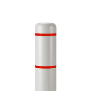 d 7" x 60" Bollard Cover Light Gray - (Light Gray red Tape) by Innoplast – 7\"x60\", HDPE or LDPE, Light Gray red tape, Model BC760LGR