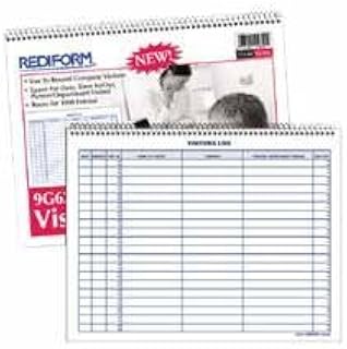 Rediform Office Products : Log Book for Visitors,1000 Entries,50 Pages,11"x8-1/2",White -:- Sold as 2 Packs of - 1 - / - Total of 2 Each