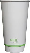KITCH24/7 White Compostable Smooth Insulated Paper Hot Cup, 20 Ounce - 500 per case