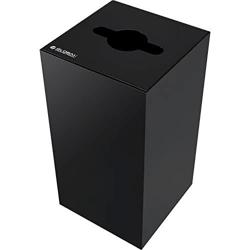 Square Recycling Can with Mixed Recycling Lid by Global Industrial – 36.0 gallons, Steel, Black, Model 641616RBK