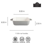 10 Strawberry Street Gray / 10" & 8" / Square Bake & Serve Sets