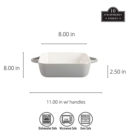 10 Strawberry Street Gray / 10" & 8" / Square Bake & Serve Sets