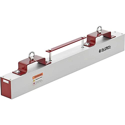 36"W Hang-Type Magnetic Sweeper With Forklift Hanger by Global Industrial – 3"L x 36"W x 3"H, Silver, Model 113136