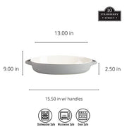 10 Strawberry Street Gray / 13" & 10.5" / Oval Bake & Serve Sets