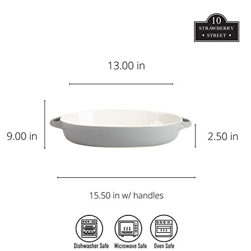 10 Strawberry Street Gray / 13" & 10.5" / Oval Bake & Serve Sets