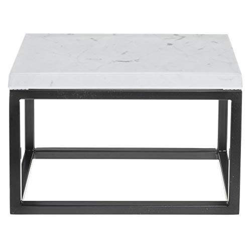 Black Display Riser with Marble Top - 7" H by HUBERT – Metal, Black, Model 73114+14683
