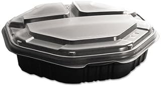 Dart Octaview Hf Containers, 3-Comp, 38Oz, 9.55W X 9.13D X 2.38H, 100/Carton