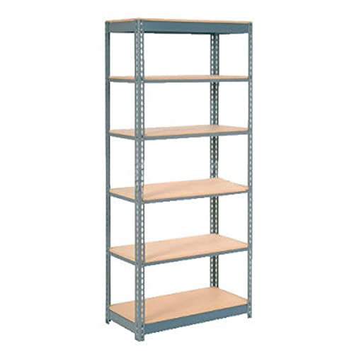 Heavy Duty Shelving 36" W x 24" D x 60" H with 6 Shelves by Global Industrial – 6, Alloy Steel, Grey, Model 717086