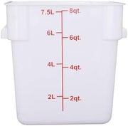CAC Poly Square White Polypropylene Container FS3P-SQ8W 8 Quart