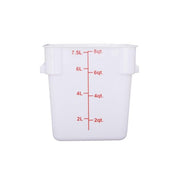 CAC Poly Square White Polypropylene Container FS3P-SQ8W 8 Quart by CAC China – Polycarbonate, Pack of 99
