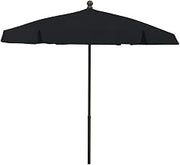 Fiberbuilt 7.5' Hex Garden Patio Umbrella 6 Rib Push Up Champagne Bronze with Black Vinyl Coated Weave Canopy