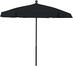 Fiberbuilt 7.5' Hex Garden Patio Umbrella 6 Rib Push Up Champagne Bronze with Black Vinyl Coated Weave Canopy