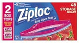 Ziploc Reusable Plastic Storage Bags - Airtight Seal, Zipper Closure, Sandwich Bags - 48 Count
