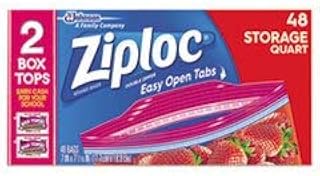 Ziploc Reusable Plastic Storage Bags - Airtight Seal, Zipper Closure, Sandwich Bags - 48 Count