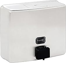 ASI Soap Dispenser, Horizontal, 40 Oz. Capacity, Stainless Steel, 8 1/8 x 4 3/4 x 4-Inch