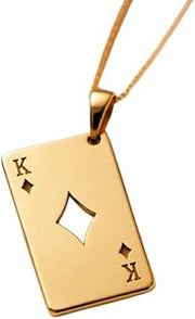 925 Sterling Silver King Of Diamonds Minimalist Pendant Necklace In Rectangle Shape With 18 Inch Cable Chain Gold Plated Charm Meaningful Jewelry |WWS_3DM_00280