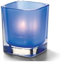 Hollowick 6505SDB Tetra Votive, 3-1/2"H x 3" Sq, Satin Dark Blue