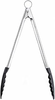 Cuisipro 12" Non stick Locking Tongs, gray and black