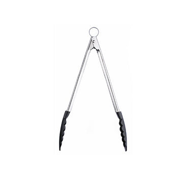 12" Non stick Locking Tongs by Cuisipro – 12-Inch, Stainless Steel, gray and black, Model 57588