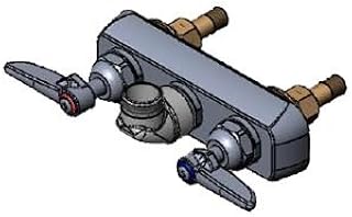 T&S Brass B-1115-LNM Faucet Workboard, Less Nozzle, Splash Mounted, Bronze Body, Removable Seats,