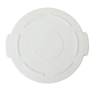White Plastic Flat Lid for 10 gal Trash Receptacles - 15 3/5"Dia x 1"H by HUBERT – Plastic, White, Model GL100201