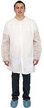 Safety Zone DLWH-2X-NP Lab Coat with Elastic Wrist, 2XL, Polypropylene, White (Pack of 30)