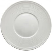 Winco WDP022-107, 9'' Dia Porcelain Plate w/Wide Rim, Ceramic Dish, 24/CS