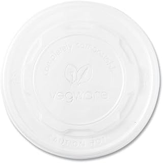 Vegware Plant-Based Compostable 115-Series Flat CPLA Lid (Case of 500)