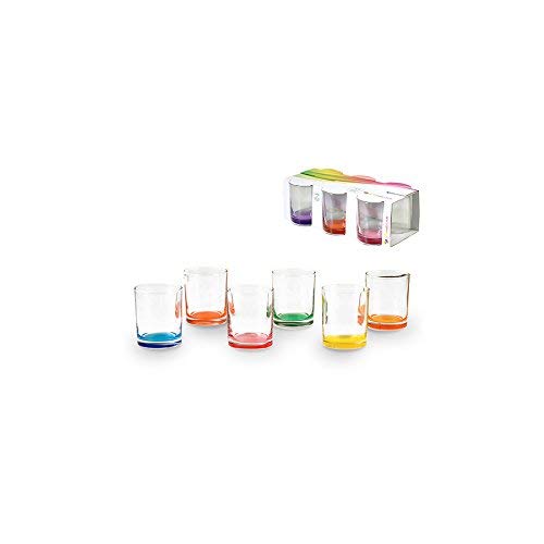 Swing Glass Glasses by Pasabahce – 6 Unità (Confezione da 1), 25 centiliters, Glass, Multi-coloured, Pack of 6