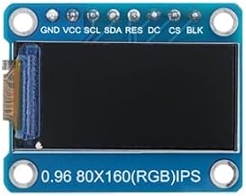 1Pc 0.96 Inch TFT LCD Display Module, 80x160 IPS Color Screen with ST7735 Driver, SPI Interface 8-Pin for Arduino