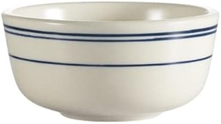 CAC China Blue Line 10 oz White Rim Soup Bowls 24 Ct