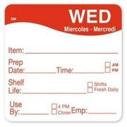 DAYMARK FOOD SAFETY SYSTEMS MarketPRO DayMark DissolveMark Square Tuesday Mardi Martes Day of the Week Dissolvable Removable Label Yellow | 250/Roll