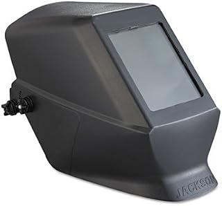 Jackson Safety HSL100-187S 4 1/2" X 5 1/4" Fixed Front Black Shadow Welding Helmet With Cap-Loc Cap Adapter