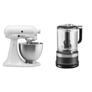 KitchenAid White / Mixer + 5 Cup Food Chopper Matte Black / 1 Stand Mixers