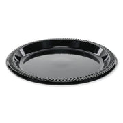 Pactiv Evergreen meadoware impact plastic dinnerware, plate, 8.9" dia, black, 400/carton